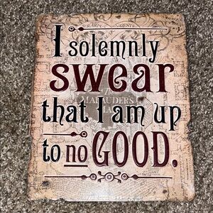 Open Road Brands Harry Potter Embossed Metal Sign NWT